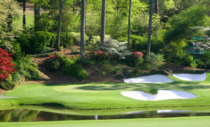 Caption: Stunning Augusta National Golf Course Desktop Background Wallpaper
