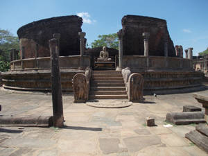 Caption: Sunrise At The Ancient Polonnaruwa Vatadage, Sri Lanka Wallpaper