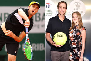 Caption: Tennis Star Sam Querrey With Girlfriend At Event Wallpaper