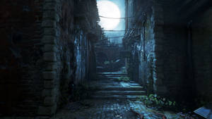 Caption: Tense Atmosphere In A Gears Of War 4 Dark Alleyway Wallpaper