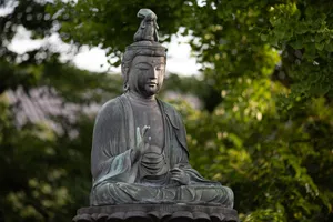Caption: Tranquil 3d Illustration Of Buddha Statue Wallpaper