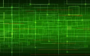 Caption: Vibrant Green Tech Aura Wallpaper