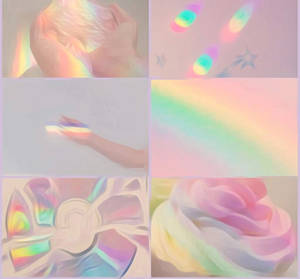 Captivating Aesthetic Pastel Rainbow Artwork Wallpaper