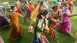 Captivating Dance Of Radha Krishna In Serial Wallpaper