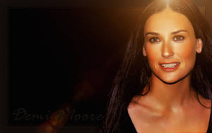 Captivating Demi Moore Close Up Smile Wallpaper