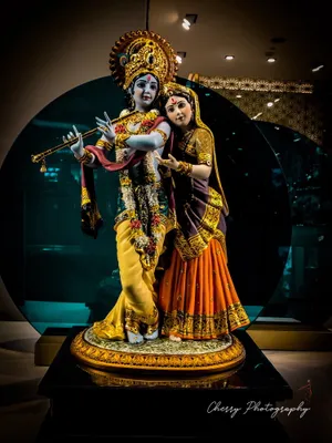 Captivating Display Of Lord Krishna In 3d Art Wallpaper
