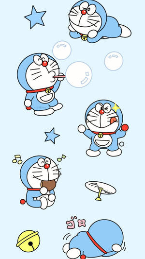 Captivating Doraemon Iphone Digital Art Wallpaper