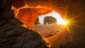 Captivating Elephant Rock Of Saudi Arabia Wallpaper