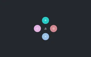 Captivating Playstation 4 Logo With Iconic Console Buttons Wallpaper