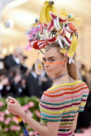 Cara Delevingne Rainbow Dress Wallpaper