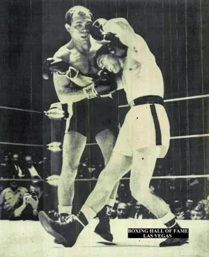 Carlos Ortiz On Boxing Ring With Johnny Bizzaro Wallpaper