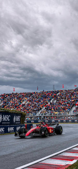 Carlos Sainz Jr With Race Spectators Wallpaper