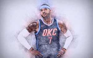 Carmelo Anthony Okc 7 Sketch Wallpaper