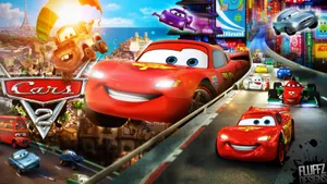 Cars 2 Movie Scenes Collage Wallpaper