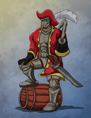 Cartoon Armored Pirate Photography Wallpaper