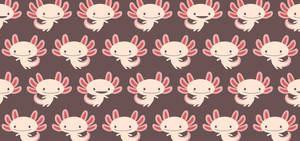 Cartoon Axolotl Pattern Wallpaper