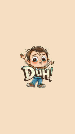 Cartoon Boy Shrugging Duh Expression Wallpaper