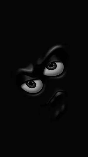 Cartoon Face Black Phone Wallpaper