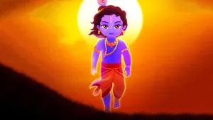 Cartoon God Full Hd Lord Krishna Wallpaper