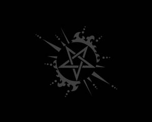 Cartoon Gray Pentagram Wallpaper