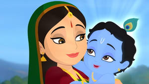 Cartoon Krishna And Yashoda Maiya Wallpaper