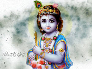 Cartoon Little Child Krishna Wallpaper