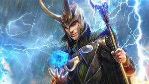 Cartoon Loki With Tesseract Wallpaper