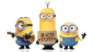 Cartoon Minions Stuart, Kevin, Bob Wallpaper