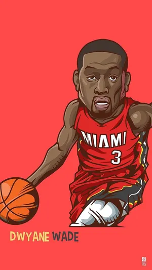 Cartoon Nba Players Dwayne Wade Wallpaper