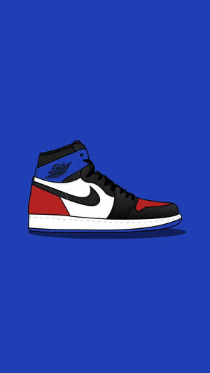 Cartoon Nike Shoes Navy Wallpaper