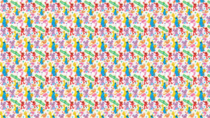 Cartoon Sesame Street Pattern Wallpaper