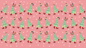 Cartoon Trees Christmas Laptop Wallpaper