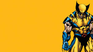 Cartoon Wolverine In Yellow Wallpaper