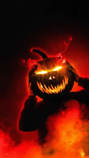Carved Pumpkin Head Evil Wallpaper