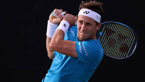 Casper Ruud Racket Over His Shoulder Wallpaper