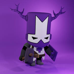 Castle Crashers Blacksmith Purple Knight Wallpaper