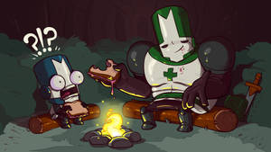 Castle Crashers Blue Knight Green Knight Wallpaper