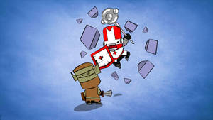 Castle Crashers Red Knight Battle Scene Wallpaper