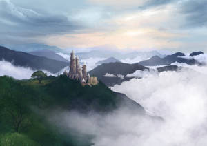 Castle, Fog, Art Wallpaper