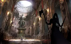 Castle, Hall, Warriors, Fight Wallpaper