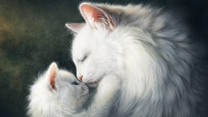 Cat Art White Cloud Cats Wallpaper