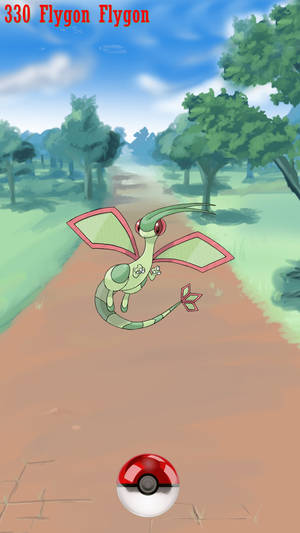 Catching Pokemon Flygon Wallpaper