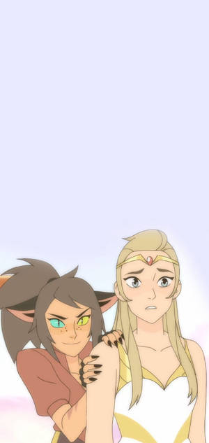 Catradora Enthralling Stare - A Heartwarming Friendship Wallpaper