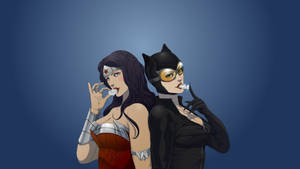 Catwoman And Wonderwoman Wallpaper