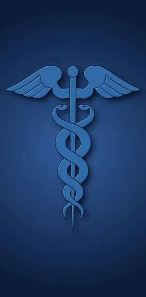 Cauduceus Medical Symbol Blue White Wallpaper