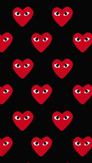 Cdg Heart Pattern Wallpaper