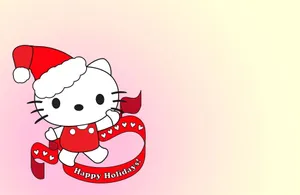 Celebrate Christmas With Hello Kitty! Wallpaper