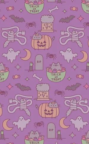 Celebrate Halloween In Style With Pink Decorations Wallpaper
