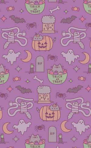 Celebrate Halloween In Style With Pink Decorations Wallpaper