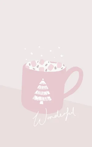 Celebrate The Festive Season In A Cute Pink Style Wallpaper